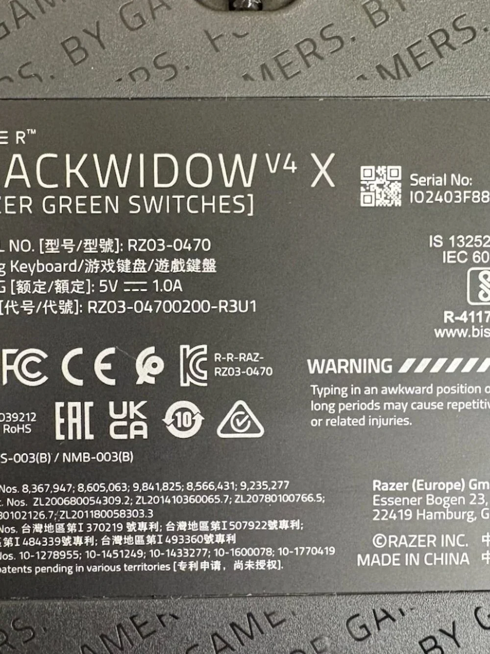 Razor Blackwidow V4 X Keyboard